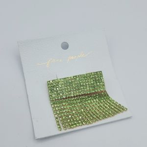 5 for $25! Free People Barrette Green Rhinestone Fringe Dangle Bling Hair Clip